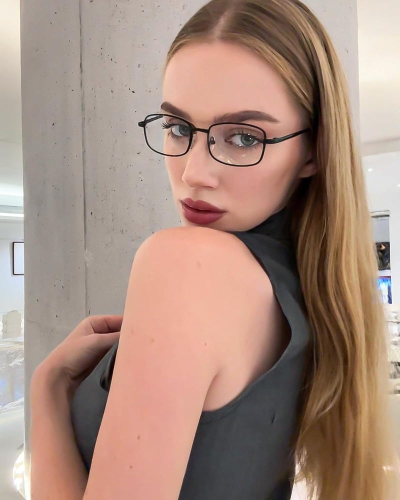 HASFOX Store ® Metal Rectangle Eyewear Frames Clear Lens Fake Glasses Non Prescription, Y2K Style & Office-Siren Aesthetic E8733 - Image 2